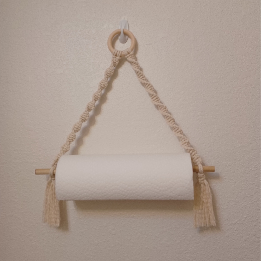 Boho Macrame Paper Towel Holder Toilet Paper holder Towel Holder